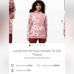 Lululemon All Yours Hoodie Tie Dye *Fleece